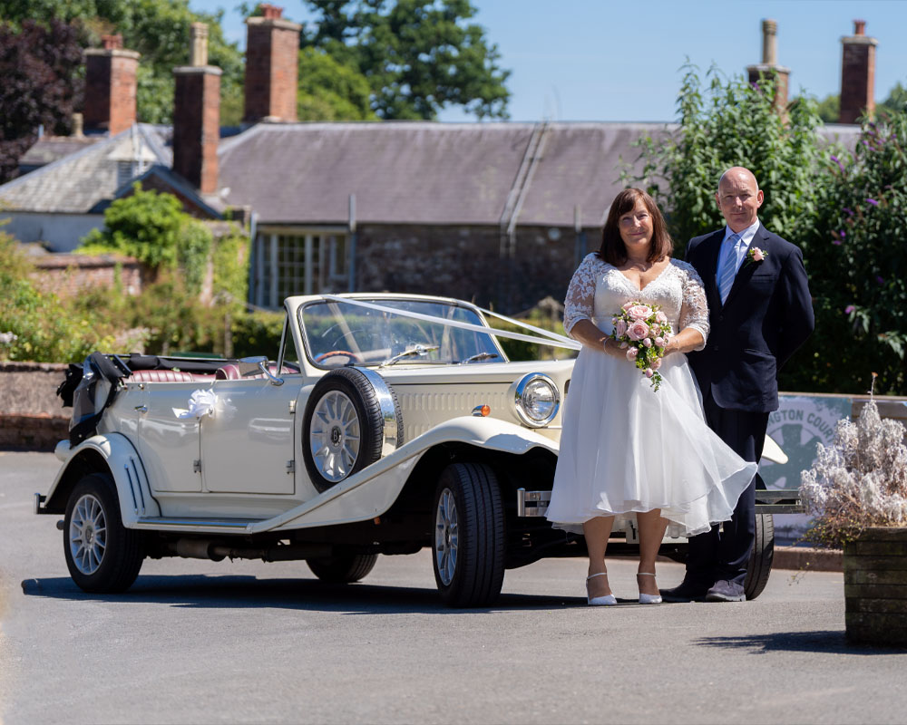 Wedding Car at Cockington, Torquay, Devon