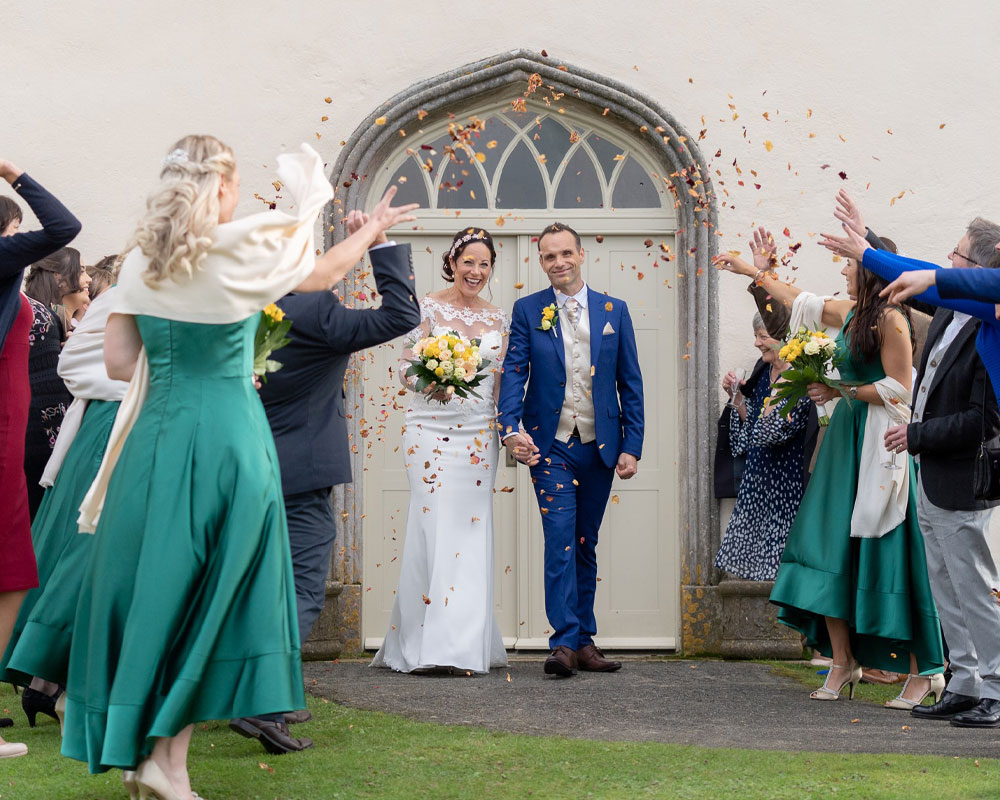 Confetti at the Haldon Belvedere in Exeter, Devon.